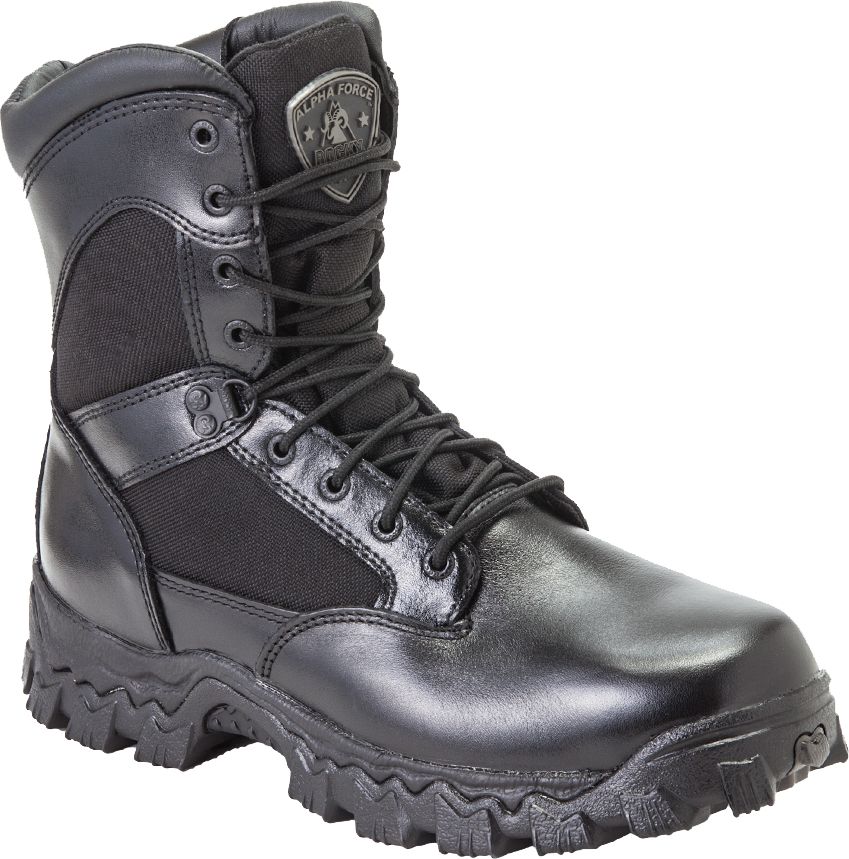 black tactical boots with zipper