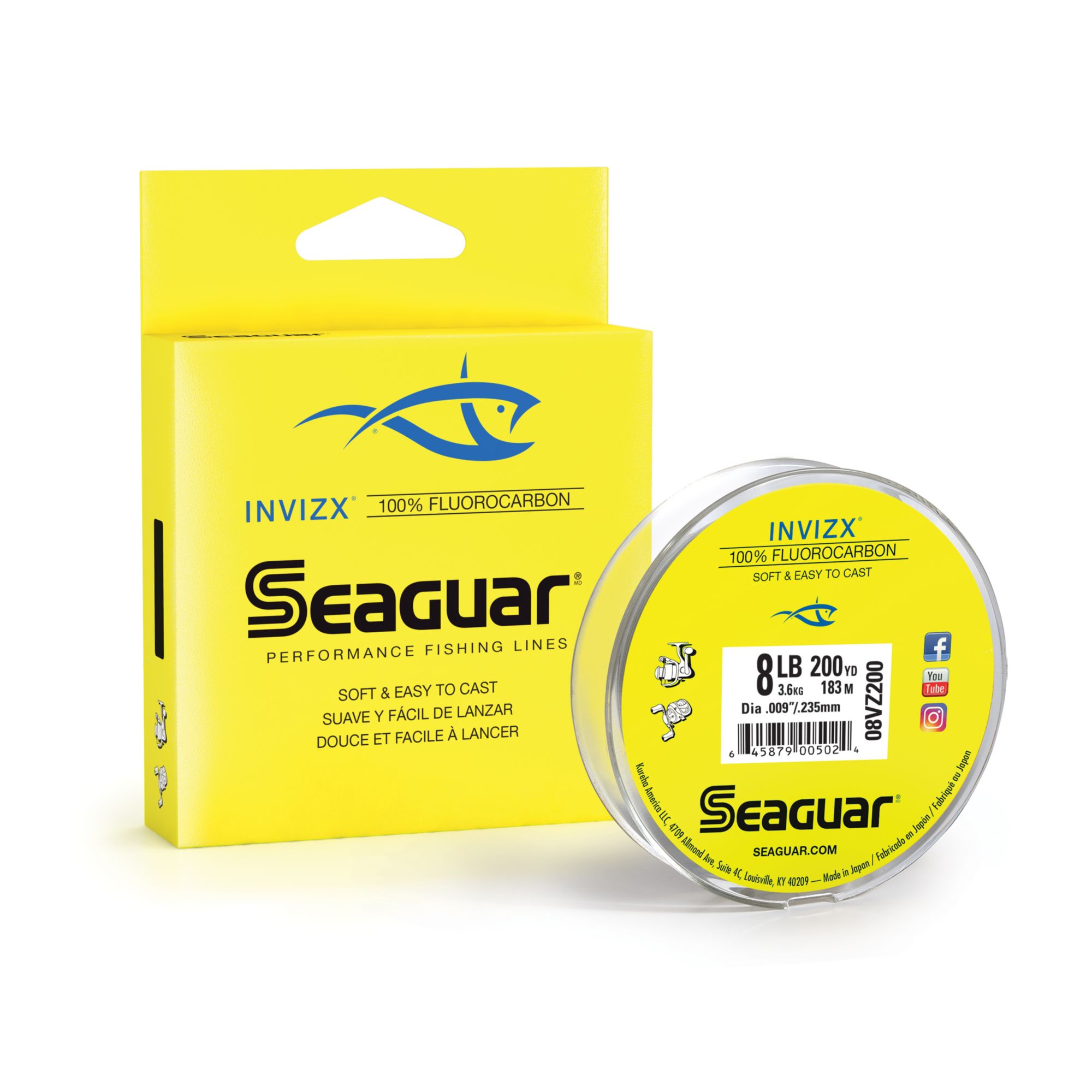 Photos - Other for Fishing SEAGUAR InvizX Fishing Line, Clear 15SUAUSGRNVZX200YFLI 