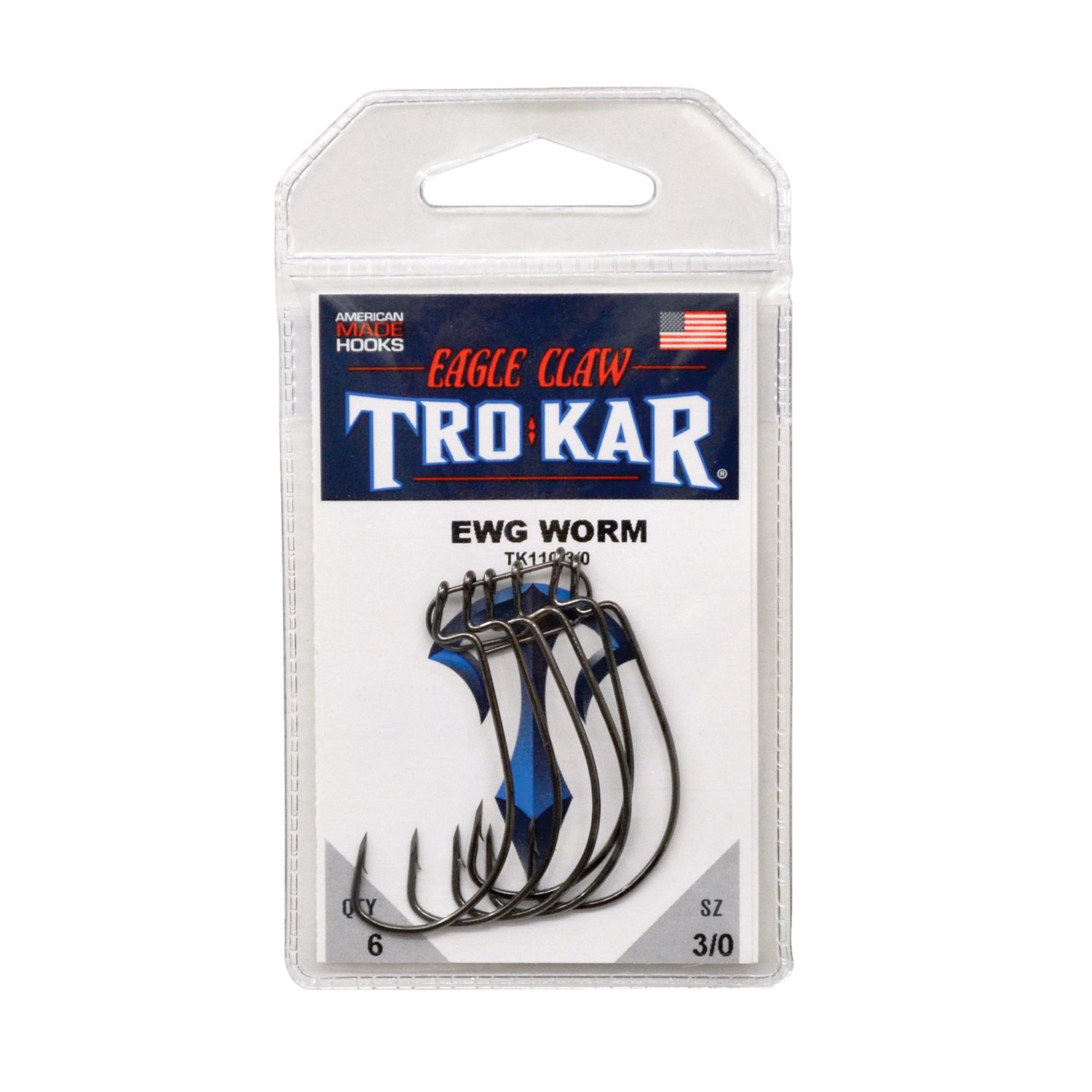 Photos - Fishing Hook / Jig Head TroKar EWG Worm Fish Hooks, Size 3/0 15WMCUTRKRWGWRM10TER