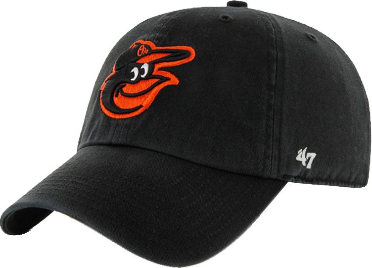 '47 Men's Baltimore Orioles Clean Up Black Adjustable Hat