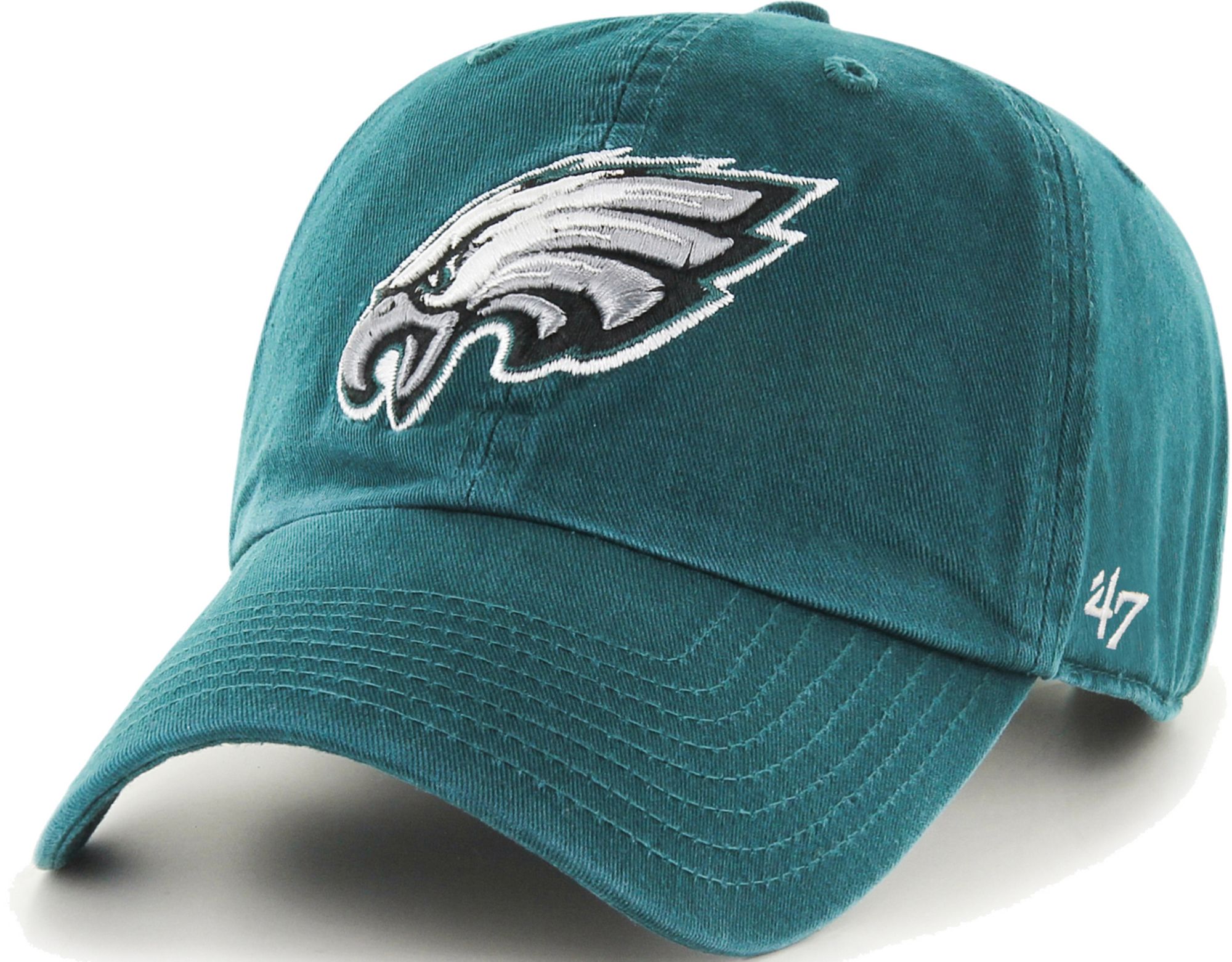 Men's '47 Black Philadelphia Eagles Clean Up Script Adjustable Hat