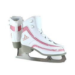 American Athletic Shoe Girls' Soft Boot Pink Trim Figure Skates