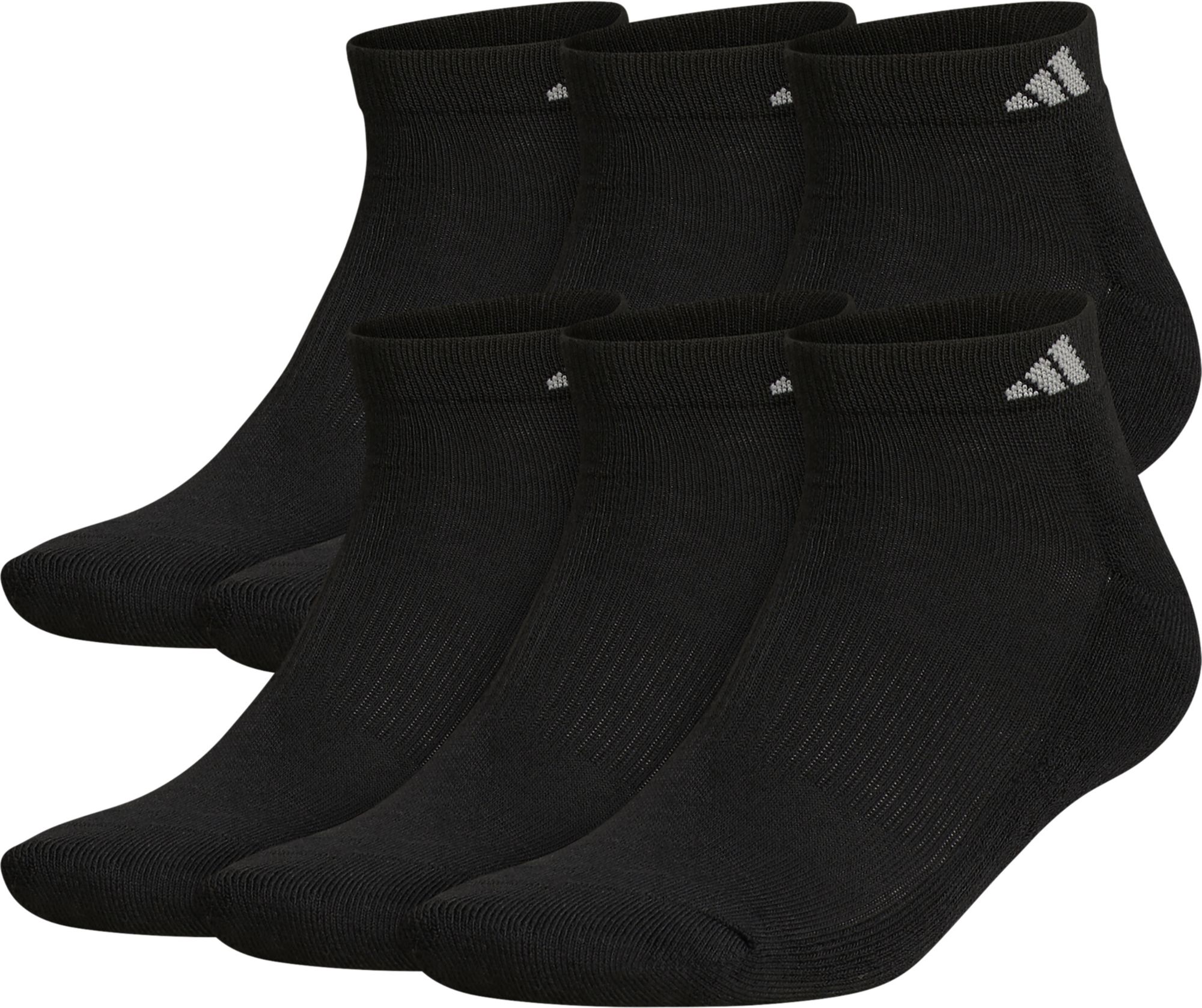 adidas Men's Athletic Cushioned Low Cut Socks- 6 Pack