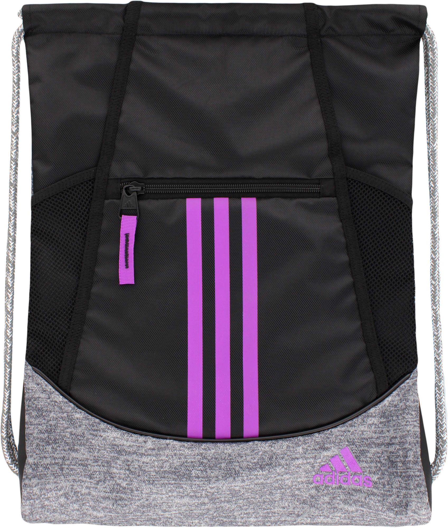 purple adidas drawstring bag