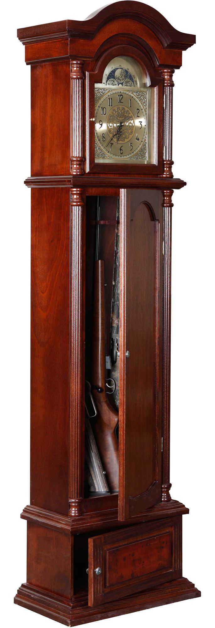 American Furniture Classics The Gunfather Clock 6 Gun Cabinet