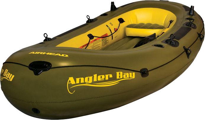 Photos - Kayak / Canoe Airhead Angler Bay 6 Person Inflatable Boat, Green 16AHDURHDNGLRBYNFPSKXX