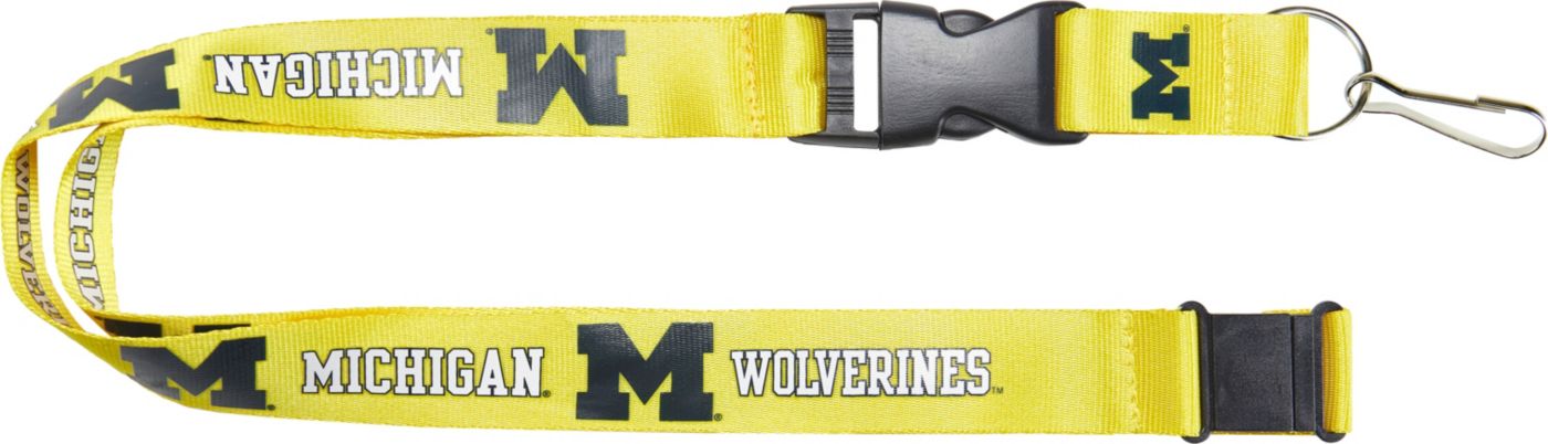 Aminco Michigan Wolverines Logo Lanyard - Officially Licensed NCAA Keychain Lanyard With Detachable Ring