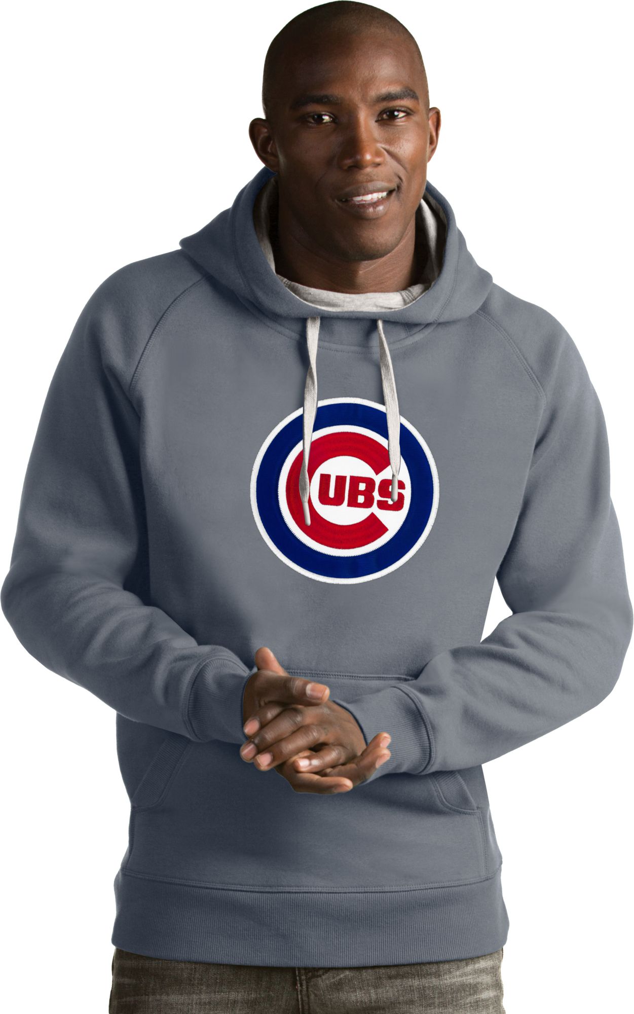 Antigua Men's Chicago Cubs Grey Victory Pullover