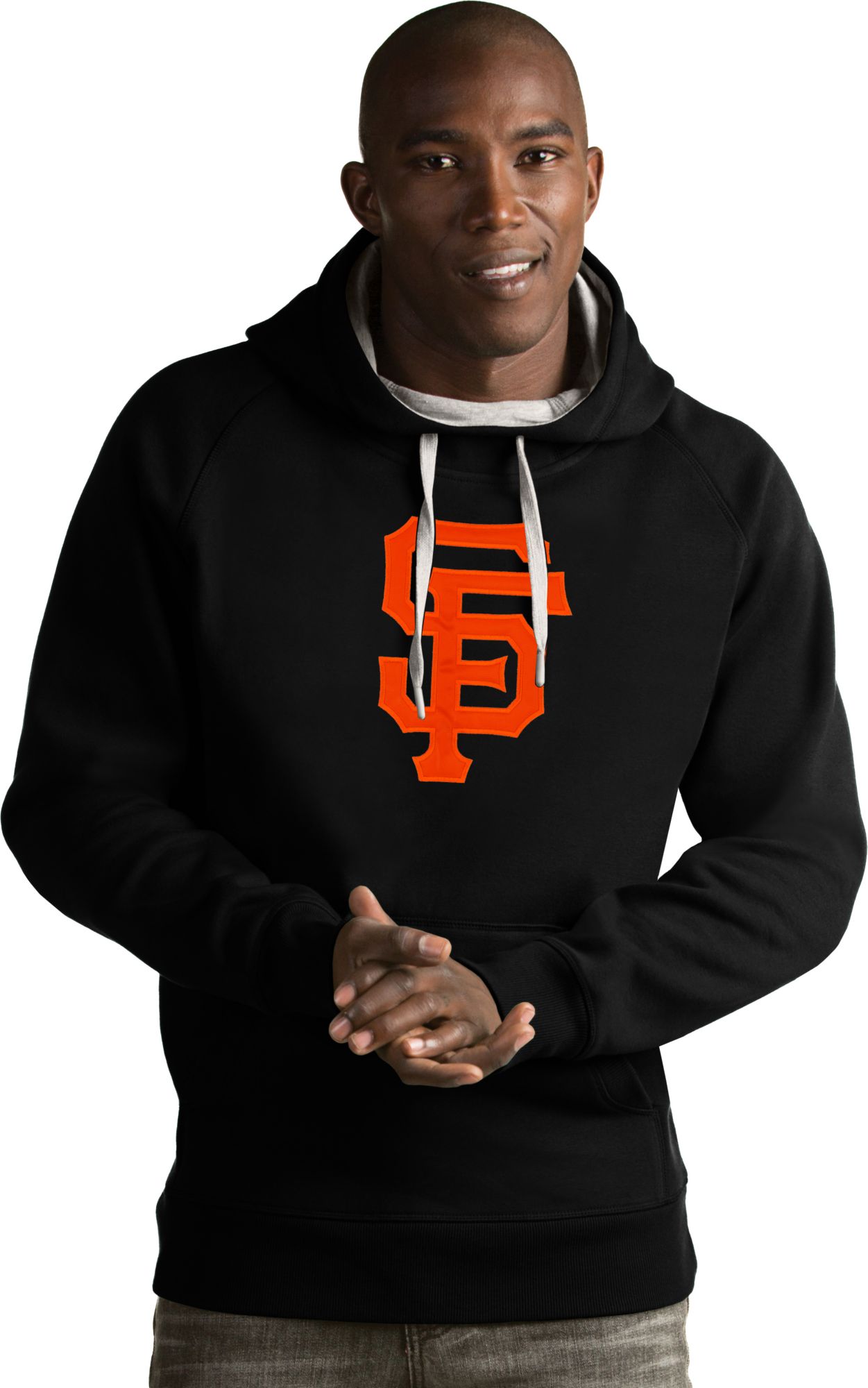 Antigua Men's San Francisco Giants Black Victory Pullover Hoodie