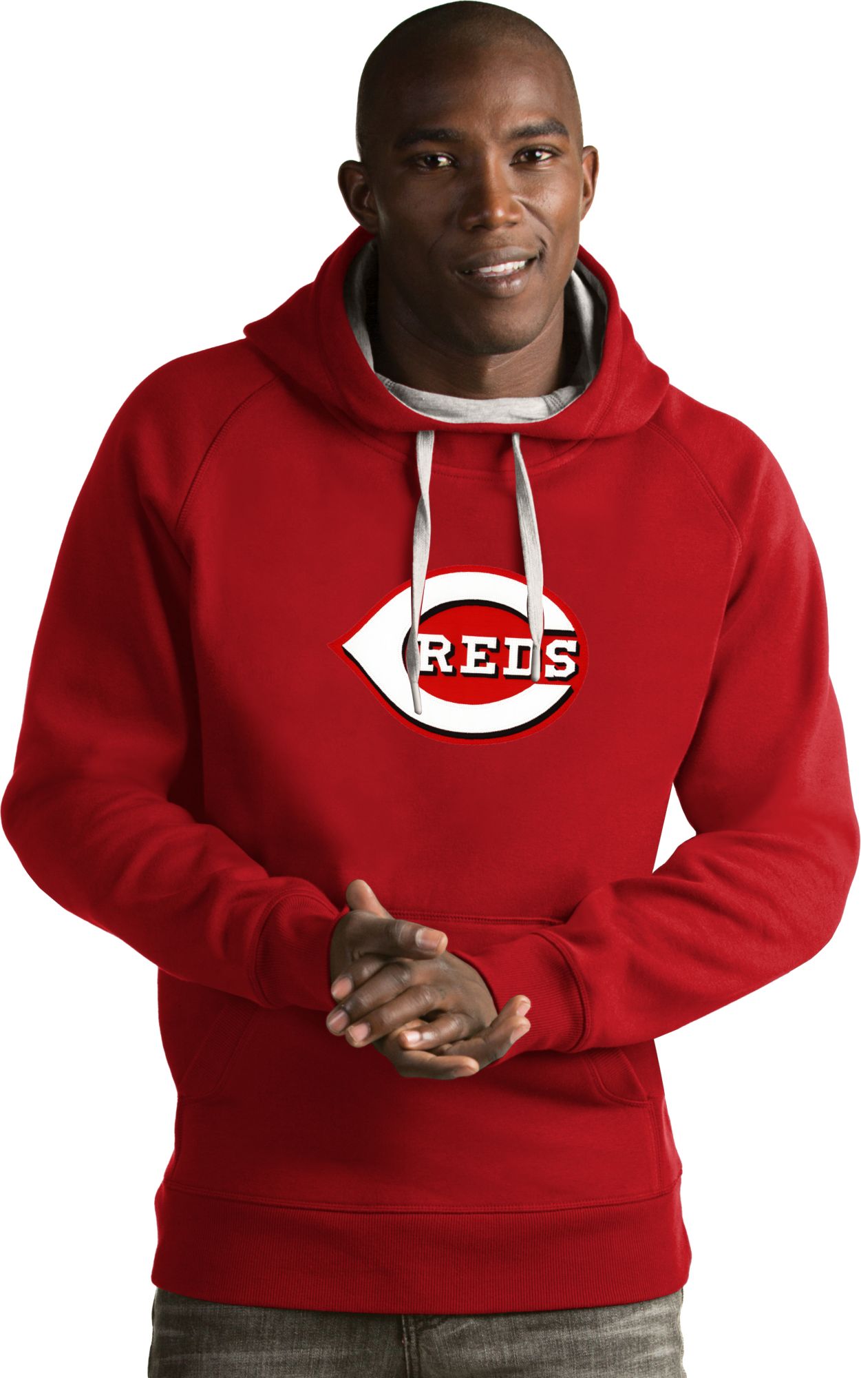 Antigua Men's Cincinnati Reds Red Victory Pullover