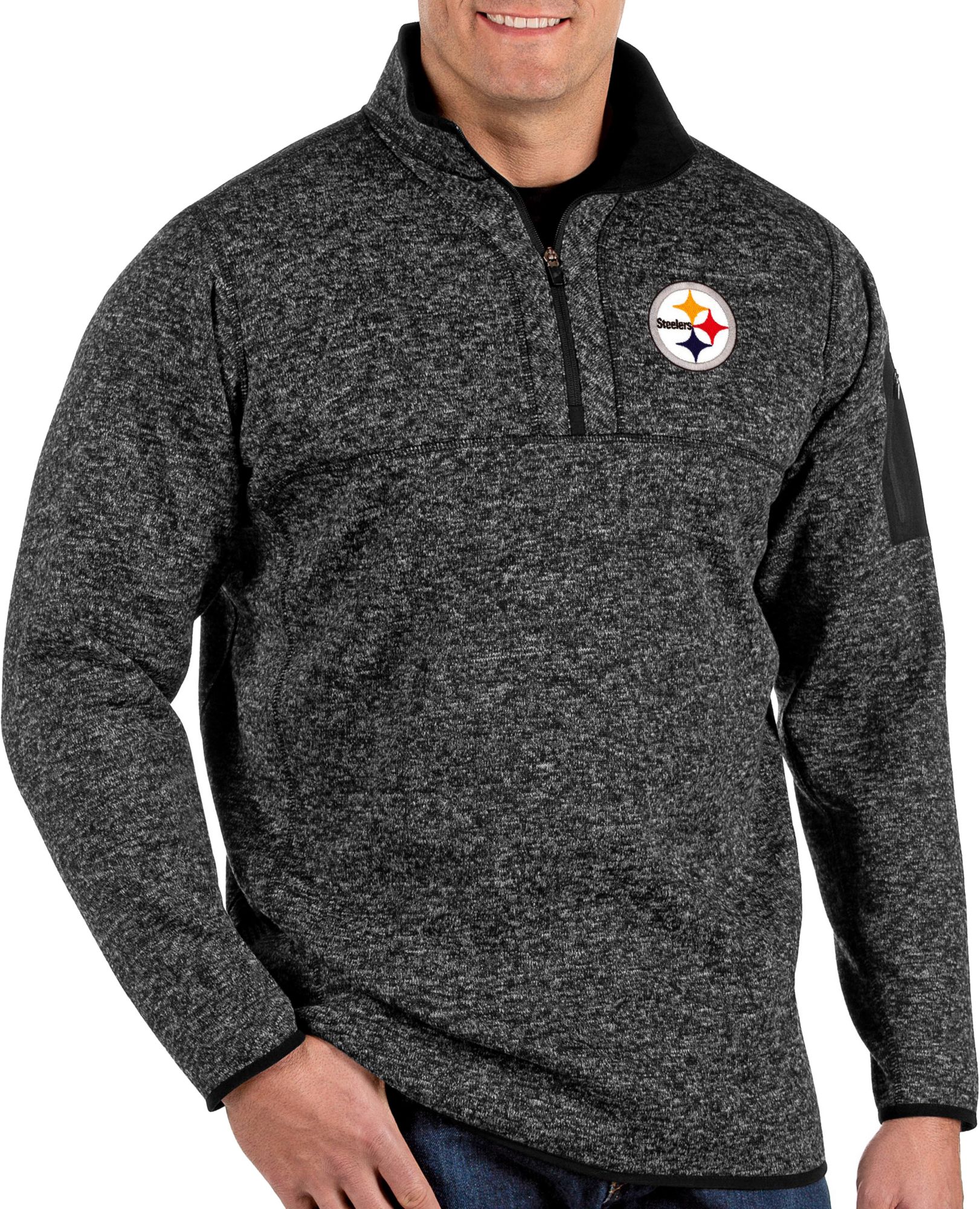 Antigua Men's Pittsburgh Steelers Fortune Black Pullover