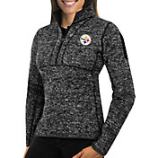 Antigua Women's Pittsburgh Steelers Fortune Black Pullover Jacket