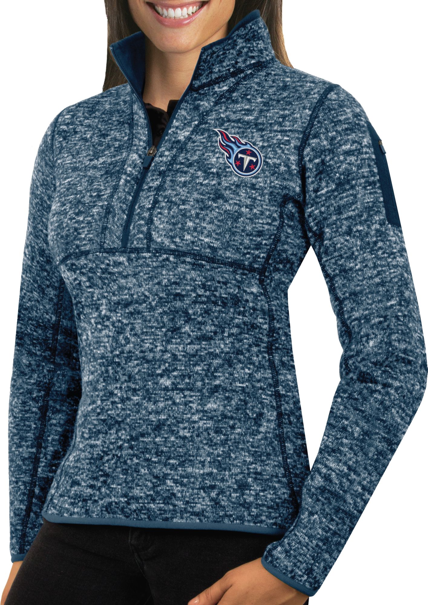Antigua Women's Tennessee Titans Fortune Navy Pullover