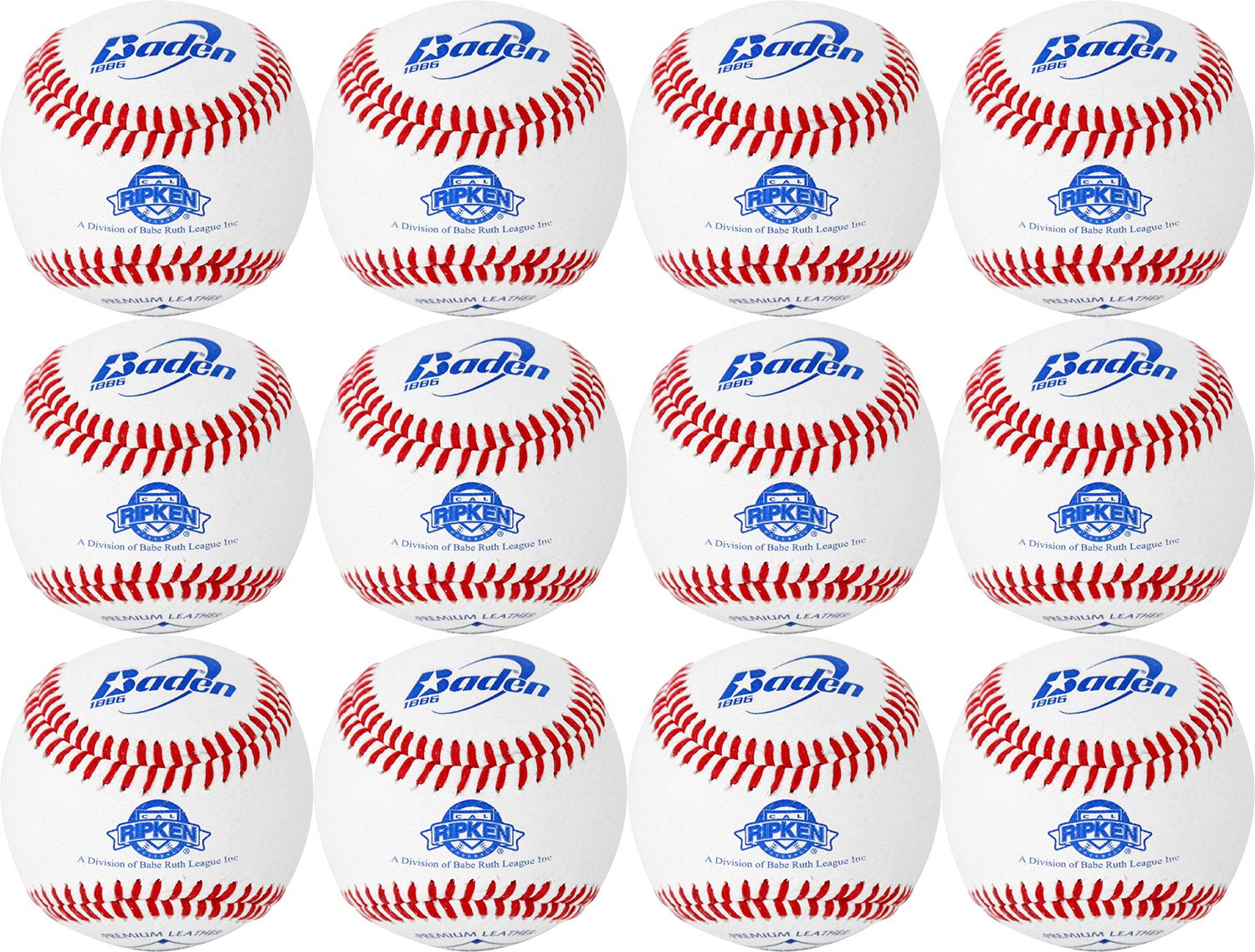 Baden Official Babe Ruth/Cal Ripken League Baseballs - 12 Pack