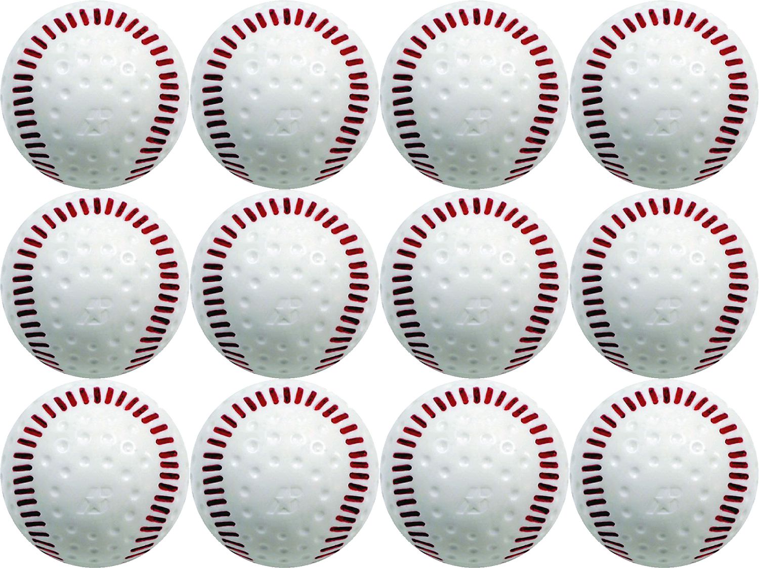 Baden Dimpled White Training Baseballs - 12 Pack