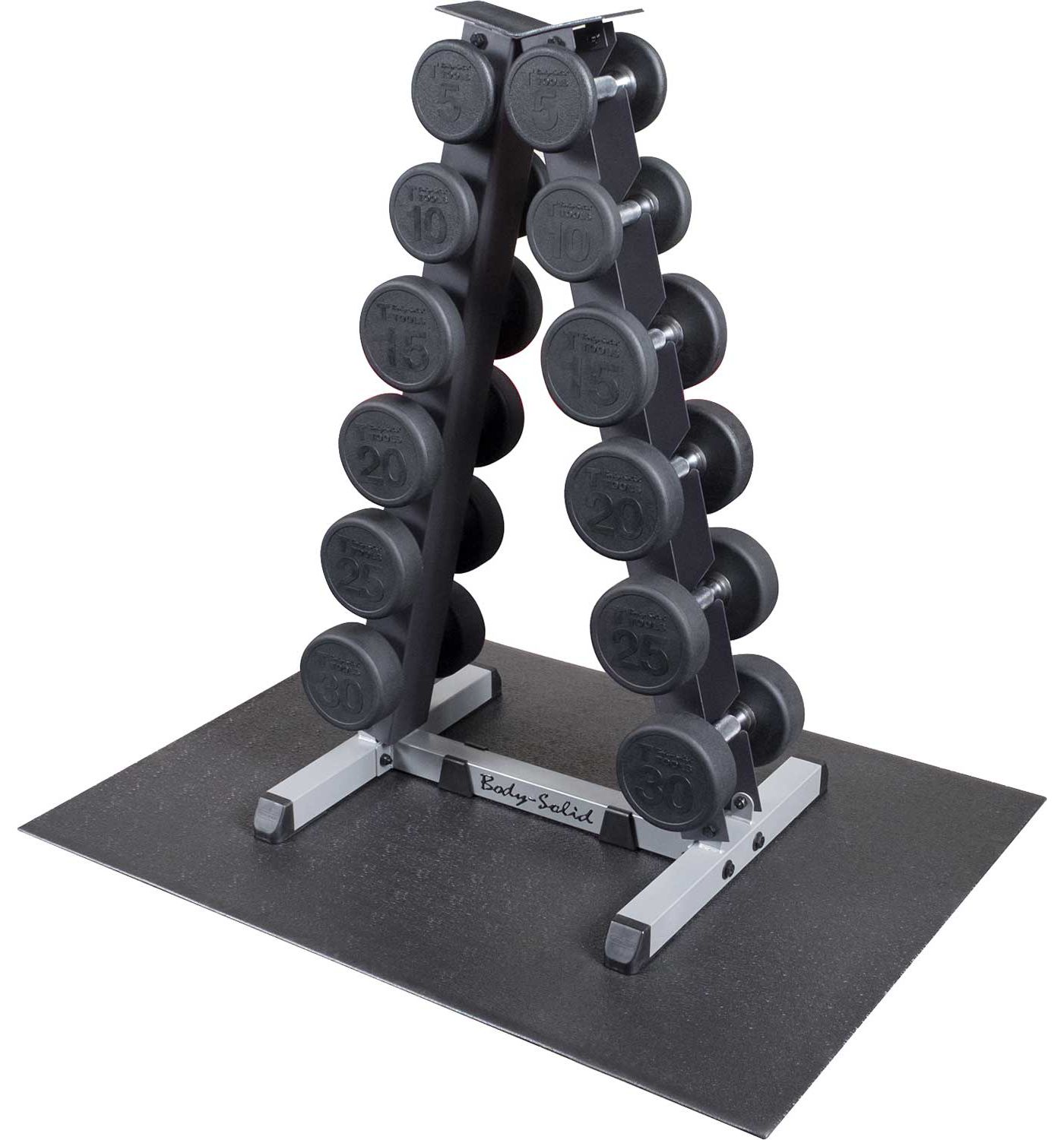 Body Solid GDR44 Premium Rubber Dumbbell Rack and Set DICK'S Sporting