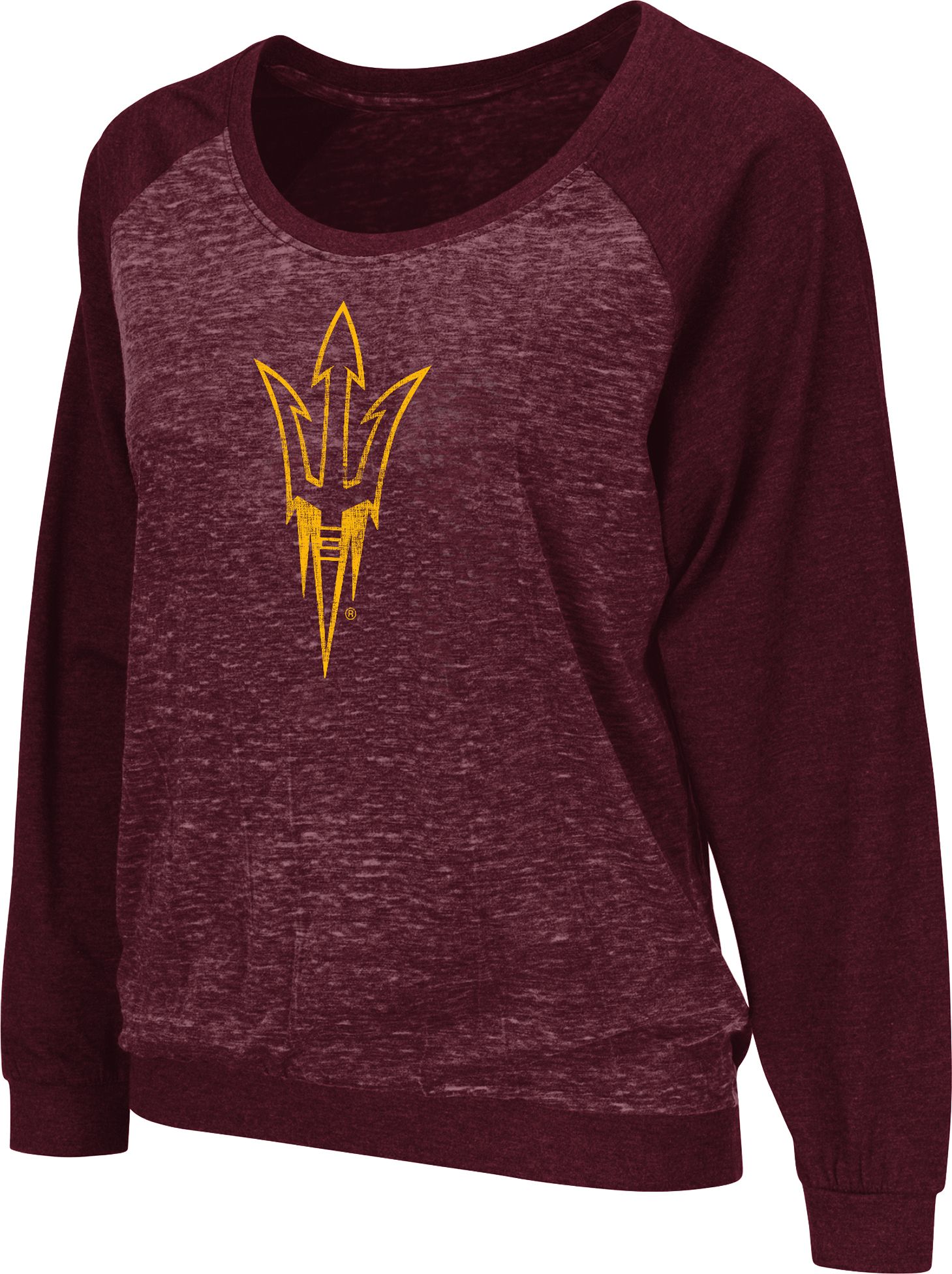 Colosseum Women's Arizona State Sun Devils Maroon Gemini Cutout Long Sleeve Banded Bottom Shirt