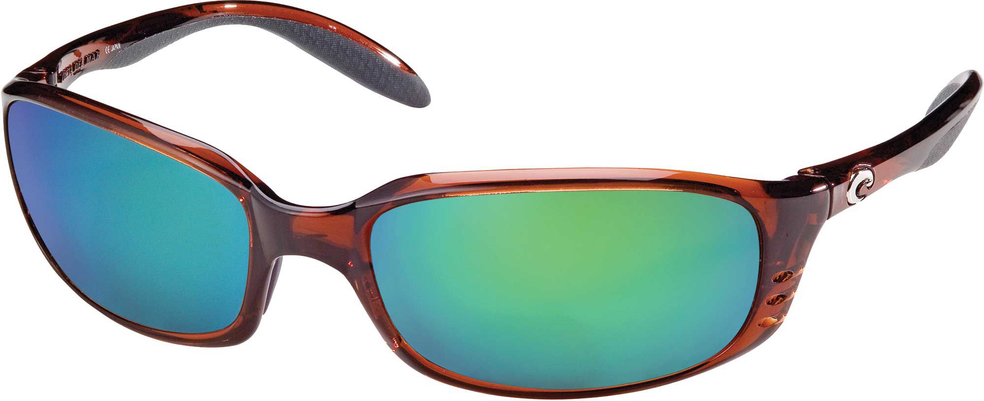 Photos - Sunglasses Costa Del Mar W580 Brine Polarized , Men's, Tortoise/Green Mirro 