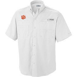 Columbia Men's Clemson Tigers White Tamiami Performance Shirt