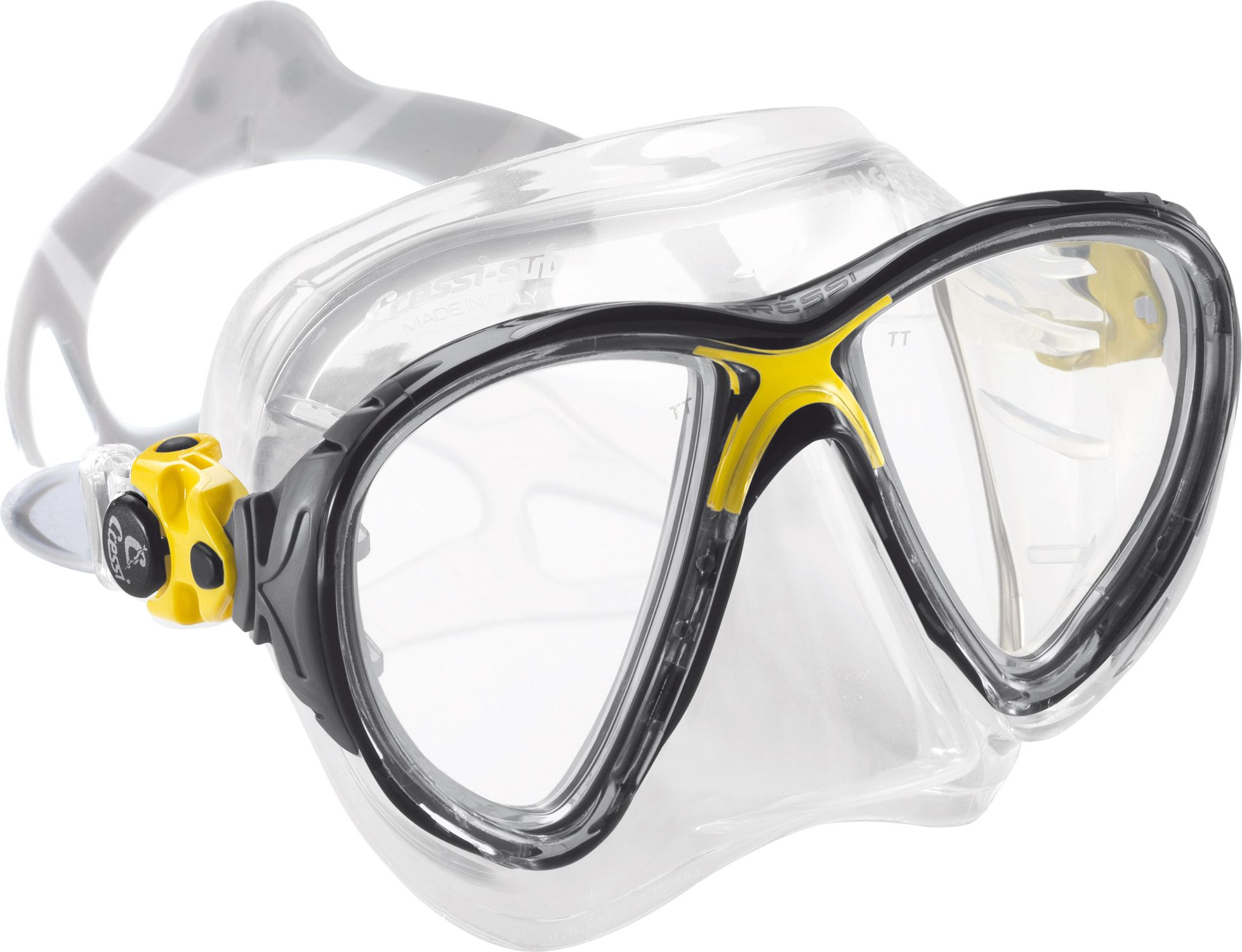 Cressi Big Eyes Evolution Crystal Snorkeling &amp; Scuba Mask - Yellow