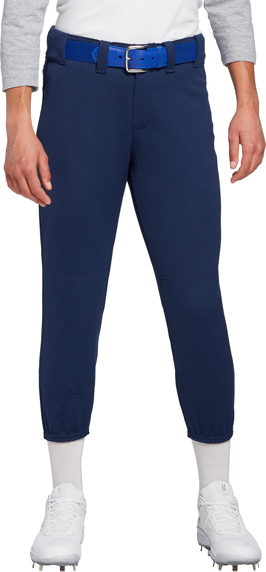 girls navy blue softball pants