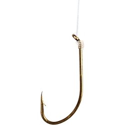 Lot 5 Packs (25 hooks) New Mustad 160 Snelled Fish Hooks Size 8 wide gap  bronze