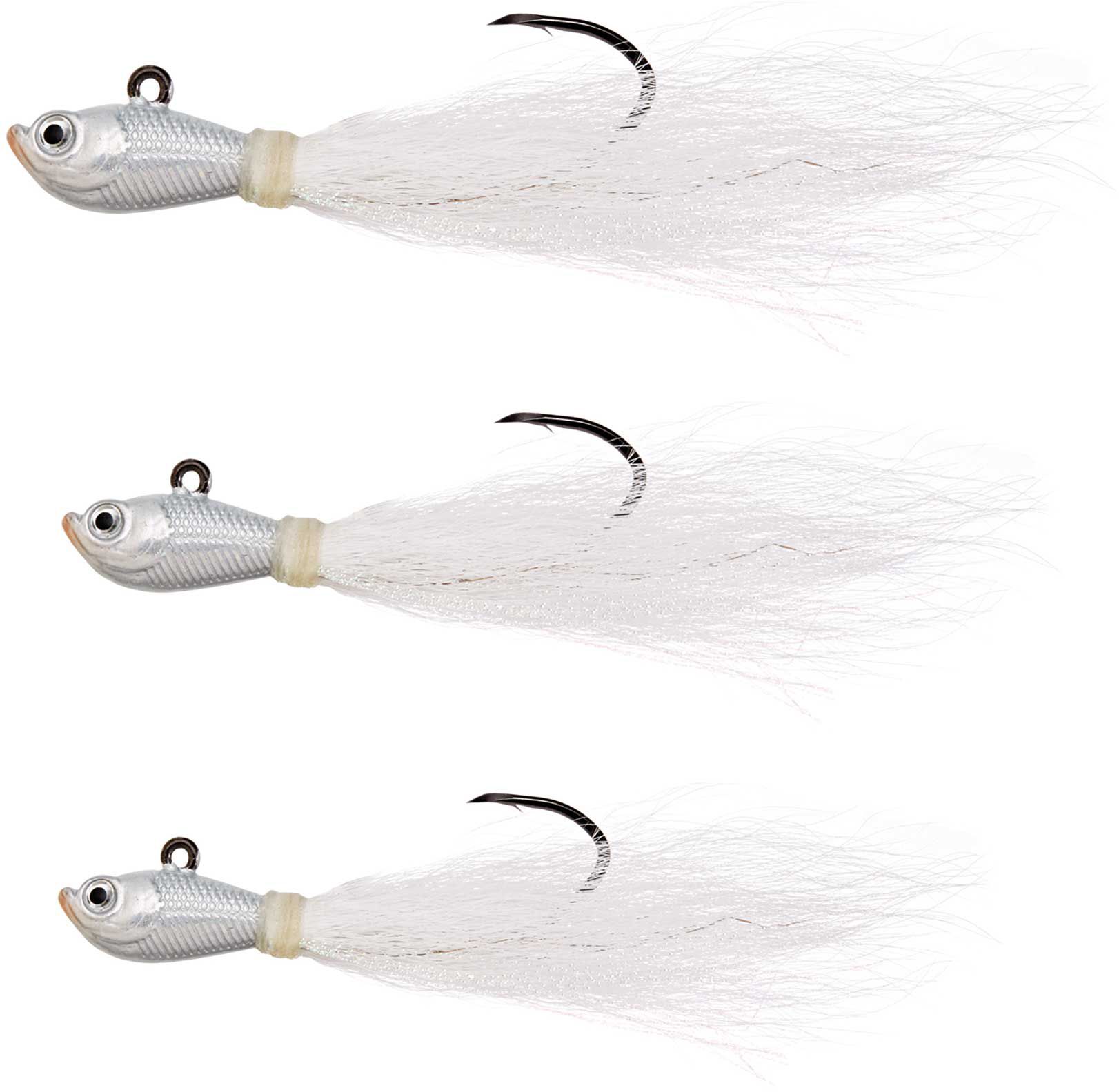 Trokar Pro-V Bend White Bucktail Saltwater Jig Assortment Kit