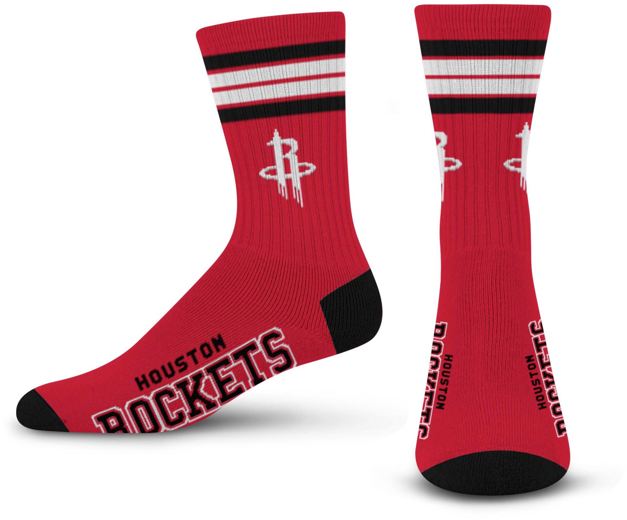 For Bare Feet Houston Rockets Stripe Deuce Socks