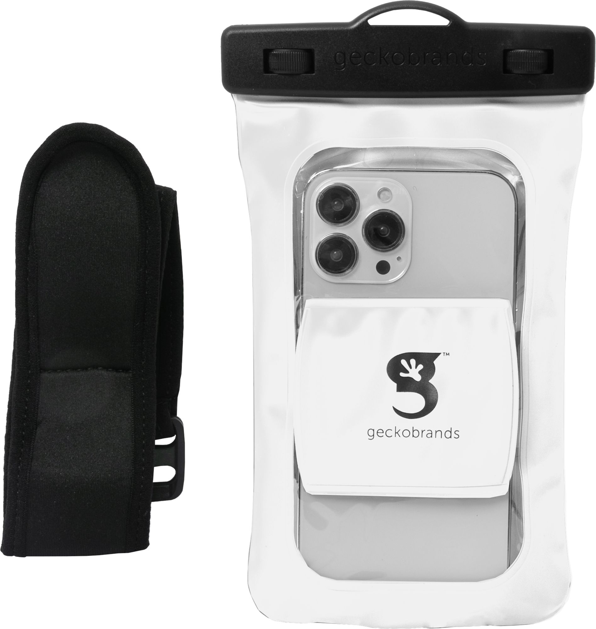 geckobrands Floatable Waterproof Phone Case with Audio Cord and Arm Band
