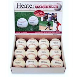 Heater Leather Pitching Machine Baseballs - 12 Pack