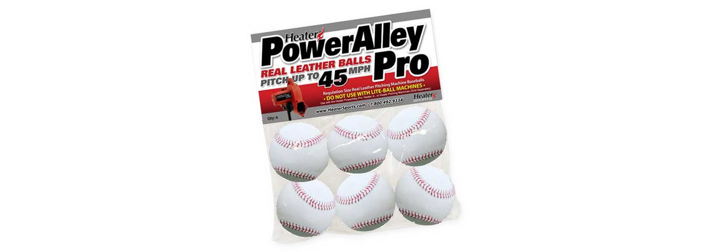 Heater PowerAlley Pro Leather Pitching Machine Baseballs 6 Pack DICK'S Sporting Goods