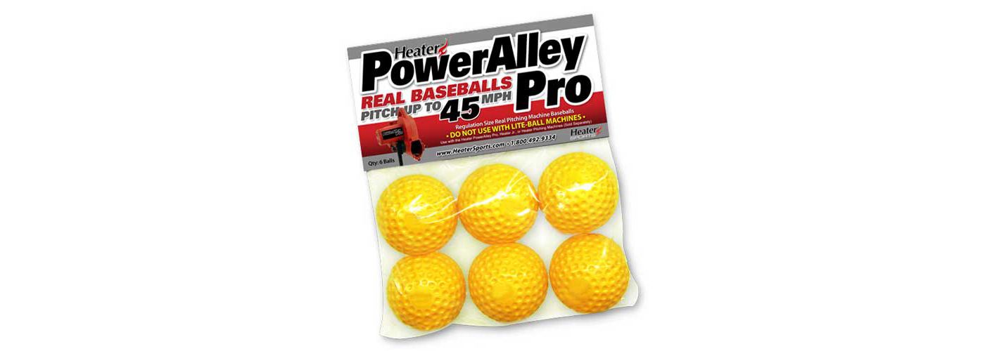 Heater PowerAlley Pro Dimpled Pitching Machine Baseballs 6 Pack DICK'S Sporting Goods