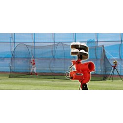 Heater Slider Lite-Ball Baseball Pitching Machine & PowerAlley 20' Batting Cage