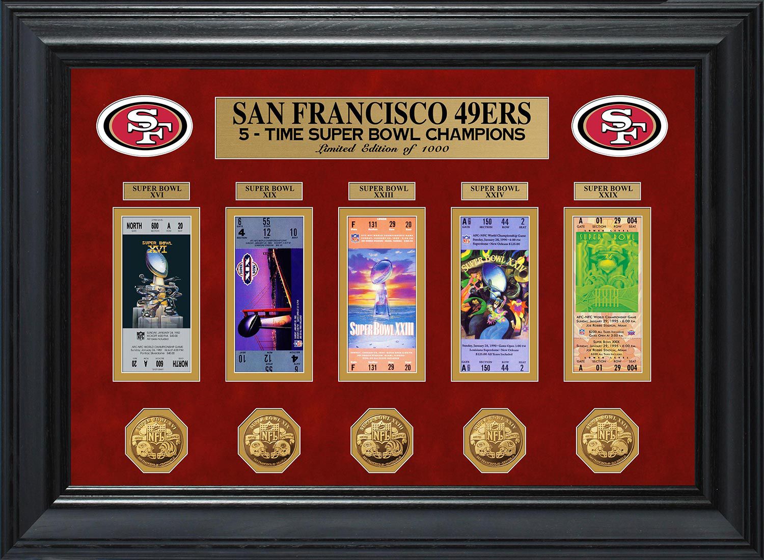 The Highland Mint San Francisco 49ers Super Bowl Ticket and Coin