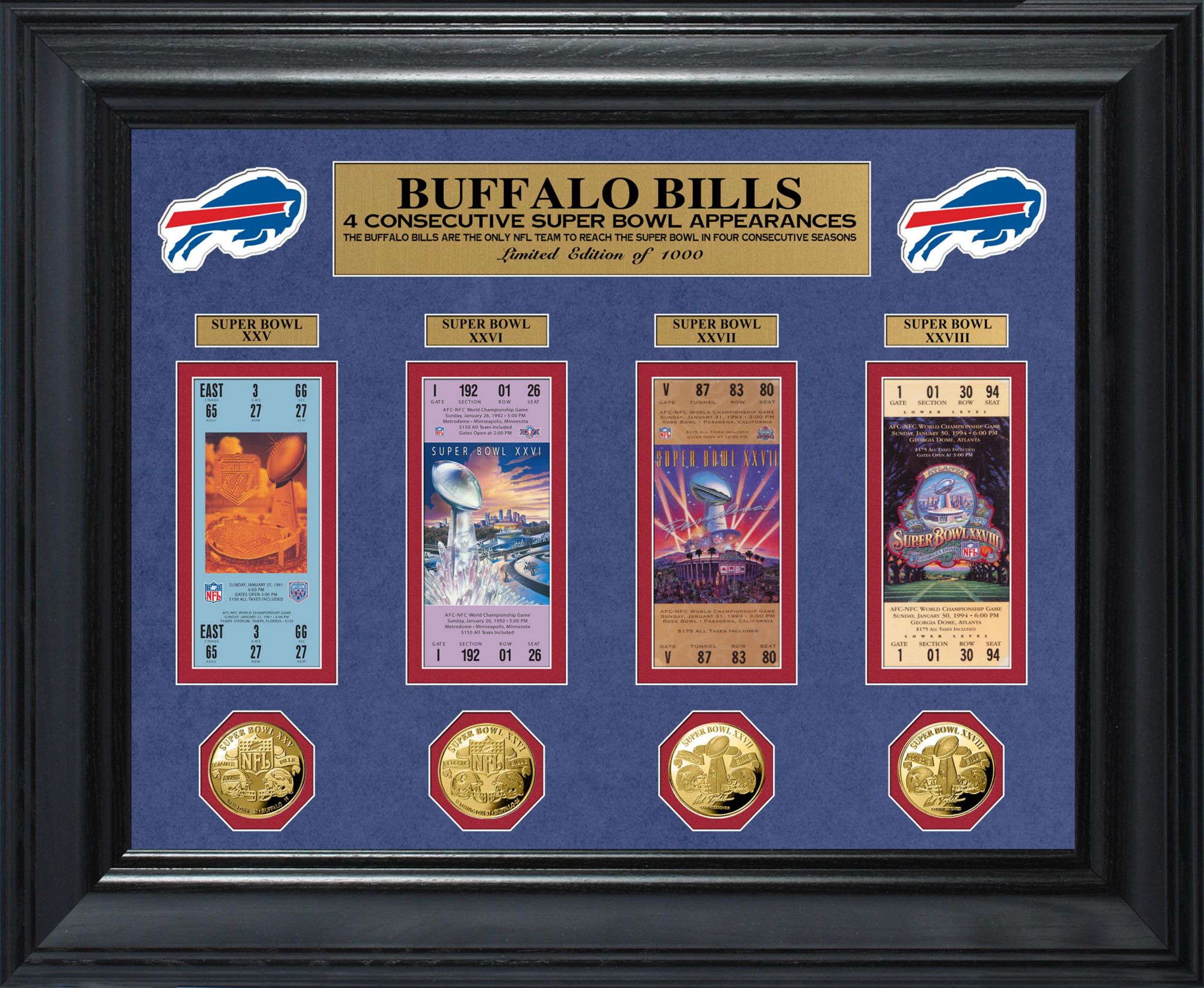 The Highland Mint Buffalo Bills 4 Consecutive Super Bowl Appearances