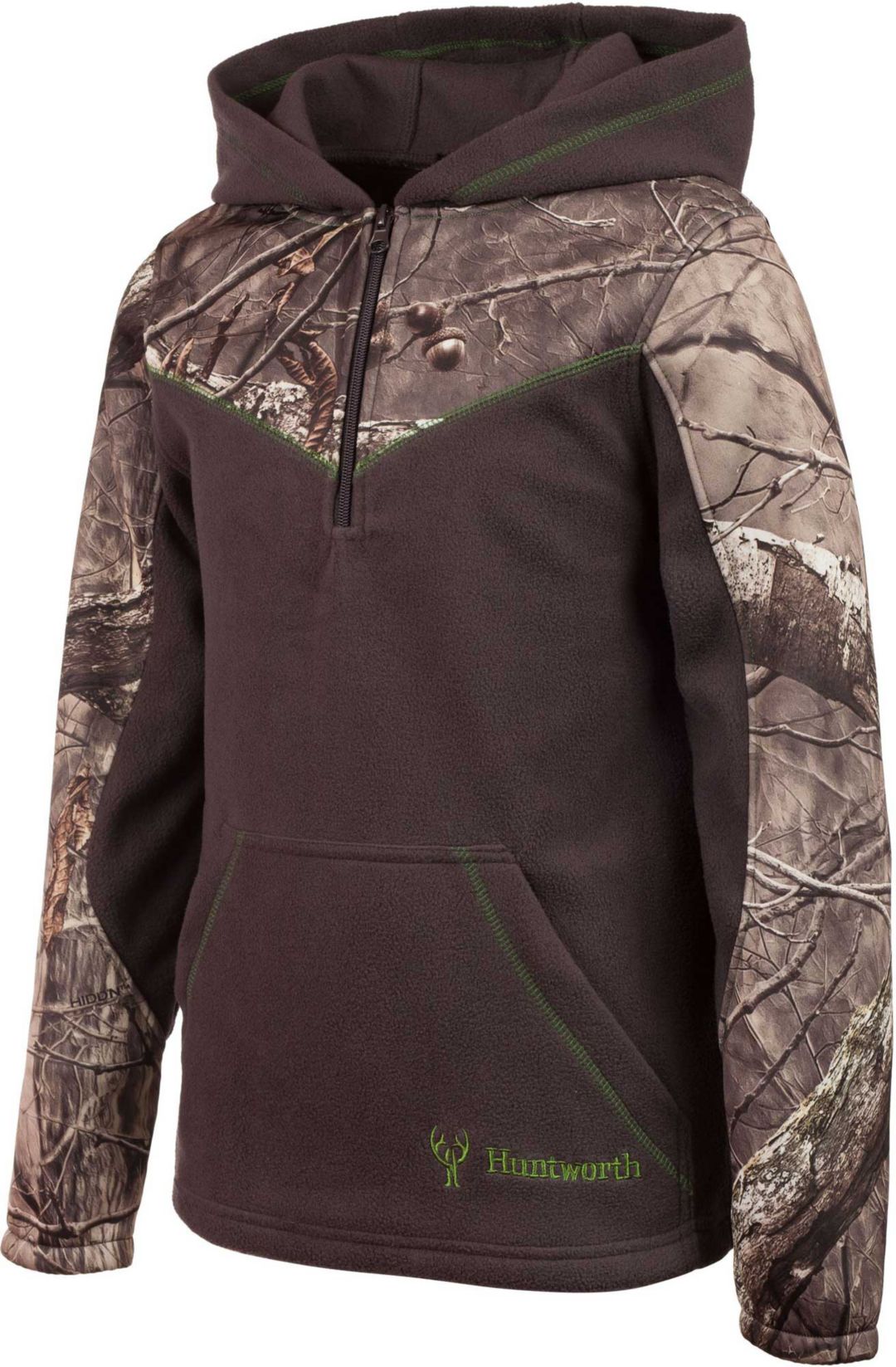 Two Tone Camo Camp Fleece Pullover 14 Zip Two Tone Camo Camp Fleece Pullover 14 Zip