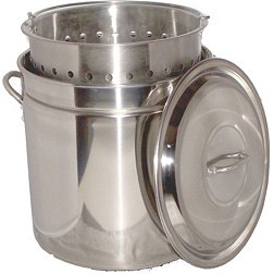 King Kooker 24 Quart Stainless Steel Boiling Pot with Steam Rim