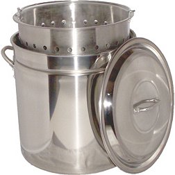 King Kooker 62 Quart Stainless Steel Boiling Pot with Steam Rim