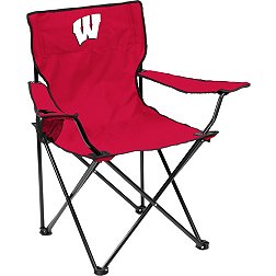 Logo Brands Wisconsin Badgers Team-Colored Canvas Chair