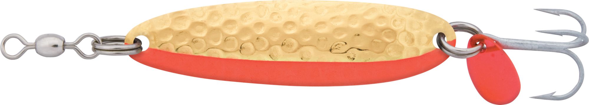 Luhr Jensen Krocodile Spoon - 1/4 oz. - Hammered Brass/Fire Side Stripe