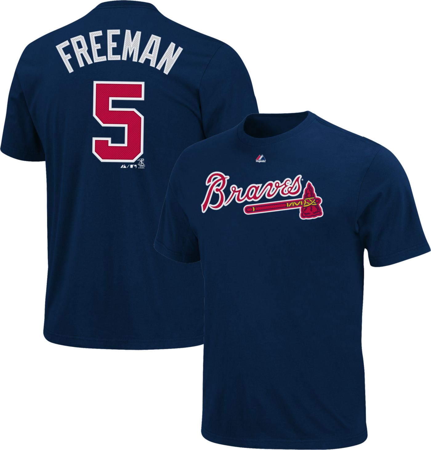 Majestic Youth Atlanta Braves Freddie Freeman #5 Navy T-Shirt | DICK'S