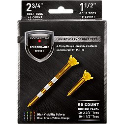 Maxfli Performance Series Low Resistance 2 3/4'' & 1 1/2'' Assorted Golf Tees - 50 Pack