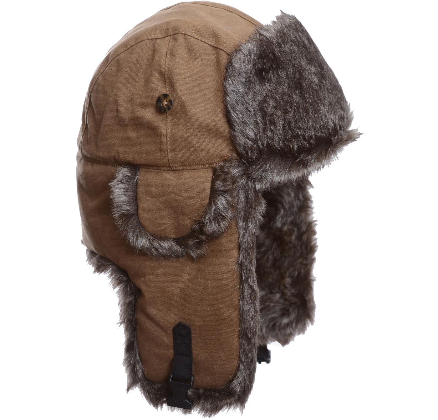 Mad Bomber Men's Khaki Waxed Cotton Faux Fur Bomber Hat DICK'S