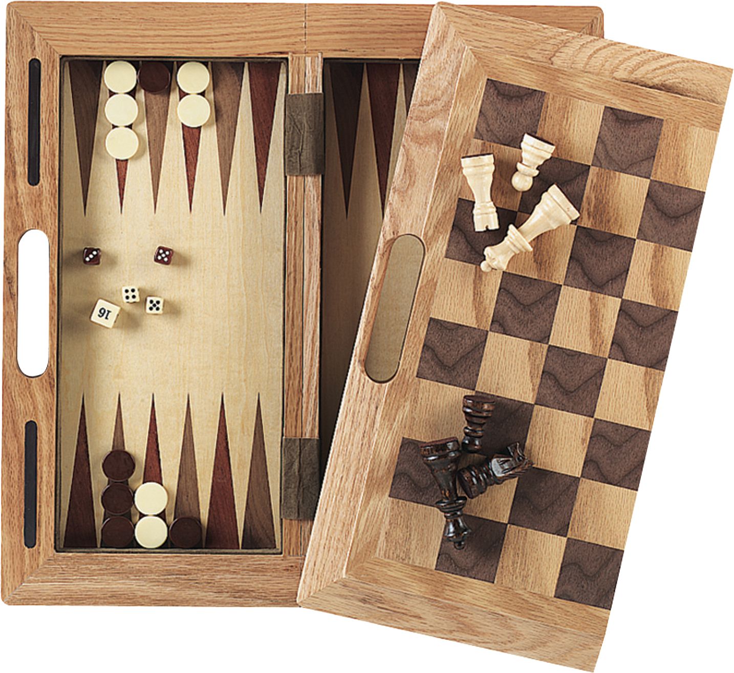 Mainstreet Classics 3-in-1 Chess Checkers and Backgammon Game Set - No Color