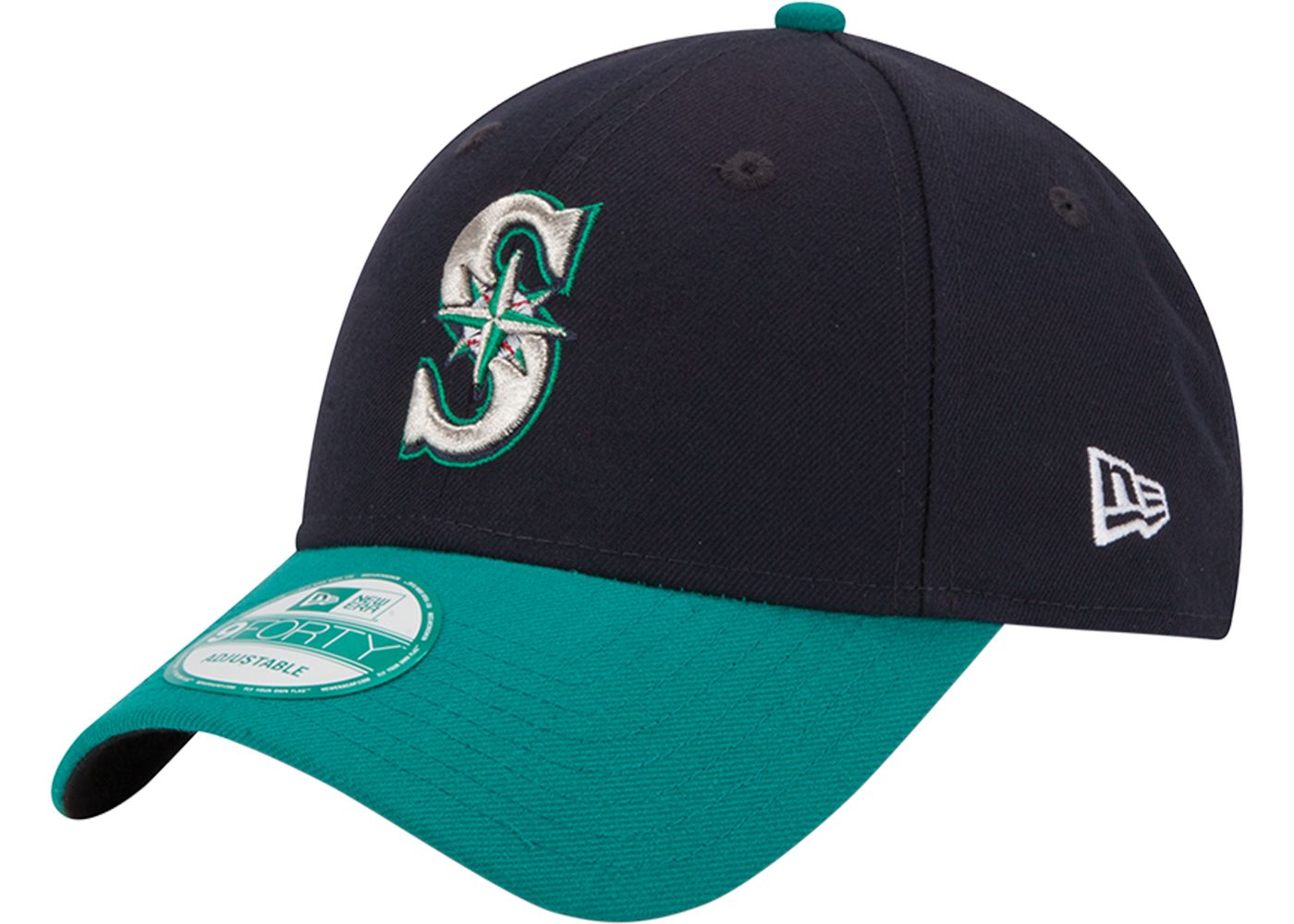 New Era Men's Seattle Mariners 9Forty Navy/Teal Adjustable Hat DICK'S