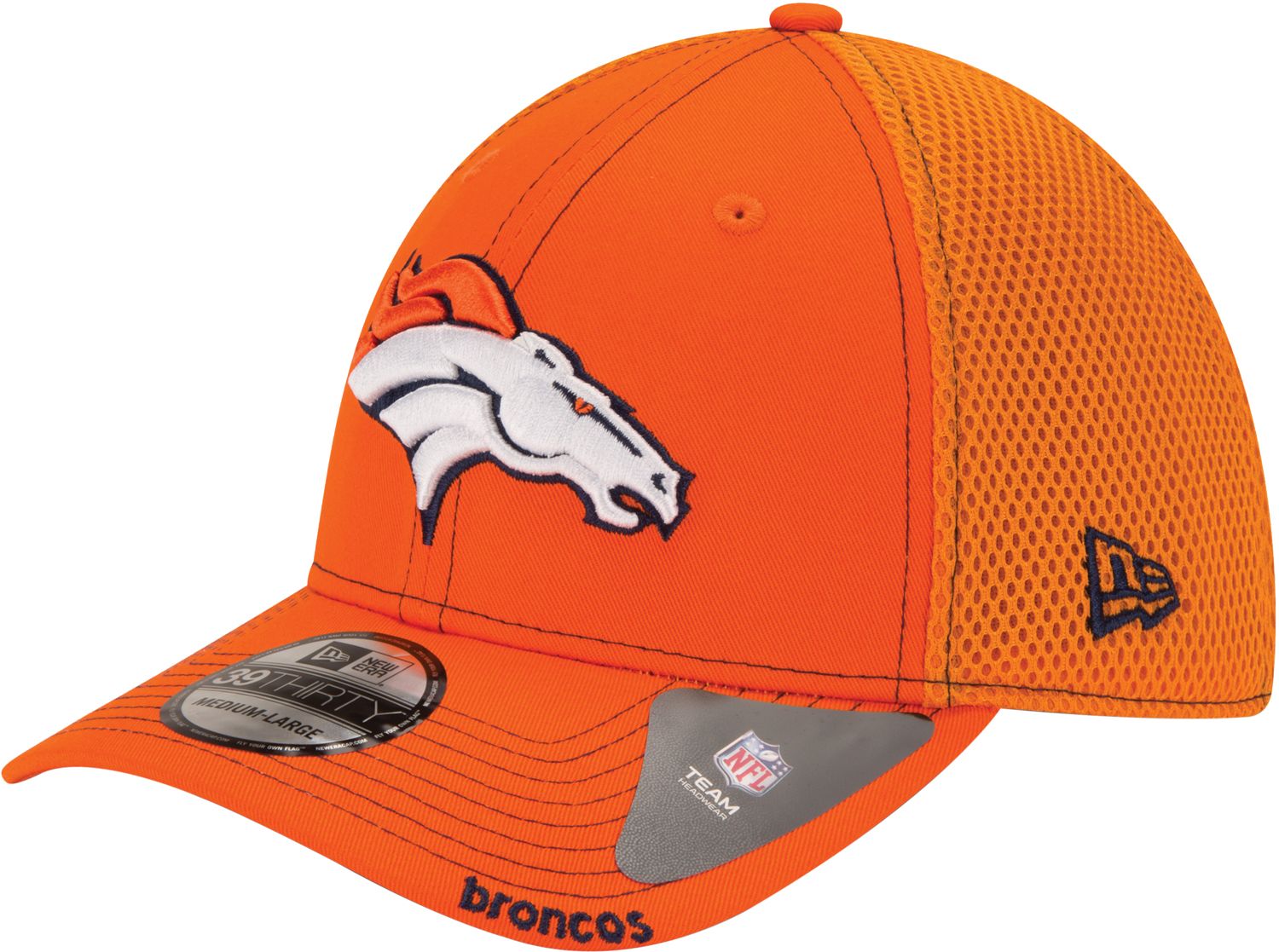 Denver Broncos New Era Knit Cap, Navy Blue/Orange