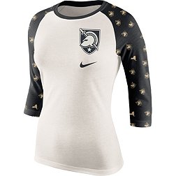 Nike Women's Army West Point Black Knights Cream/Army Black Veer Tri-Blend Three-Quarter Raglan Shirt