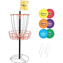 Park & Sun Sports Portable Disc Golf Basket and Disc Set