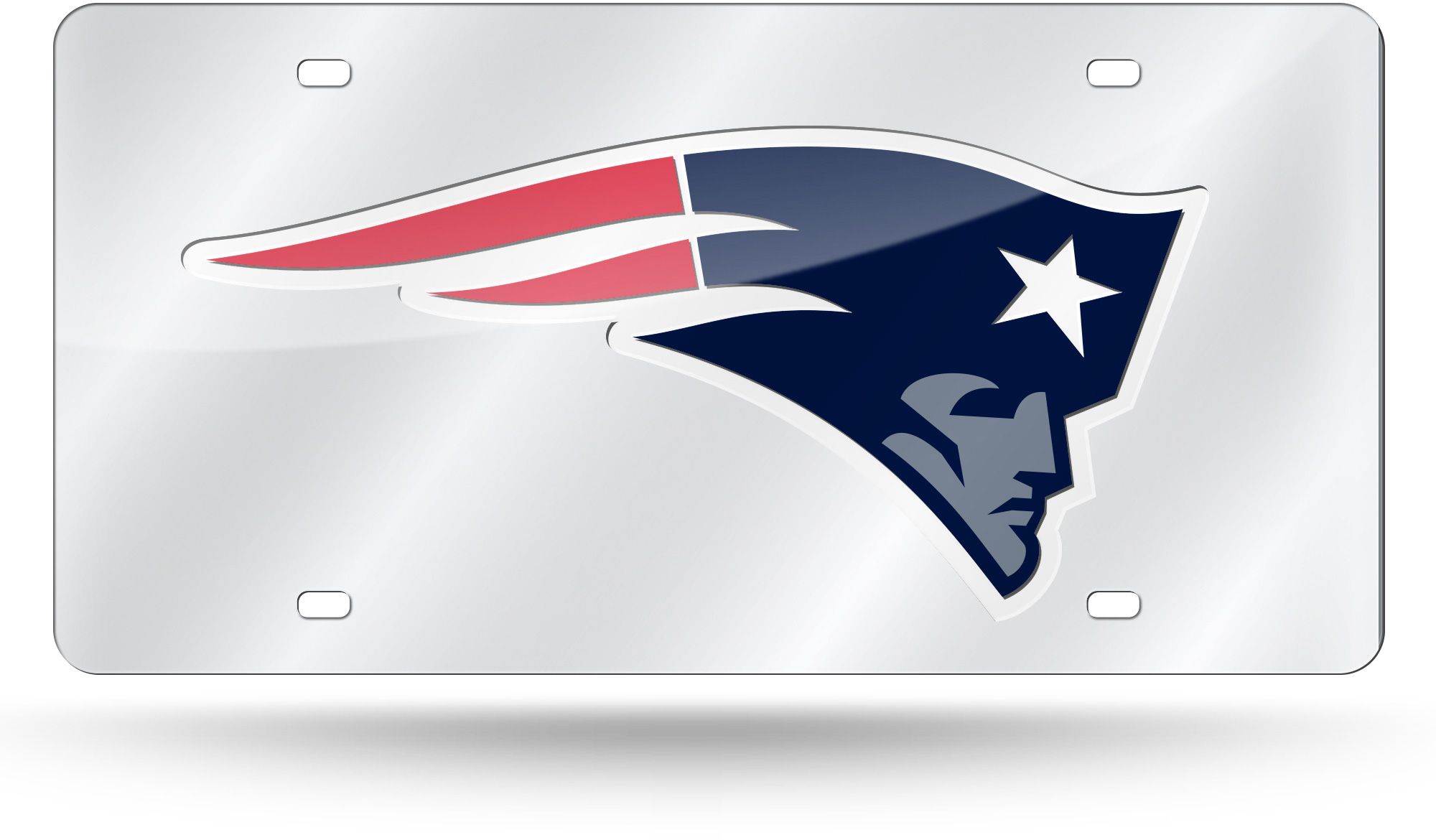 Rico New England Patriots Silver Laser Tag License Plate