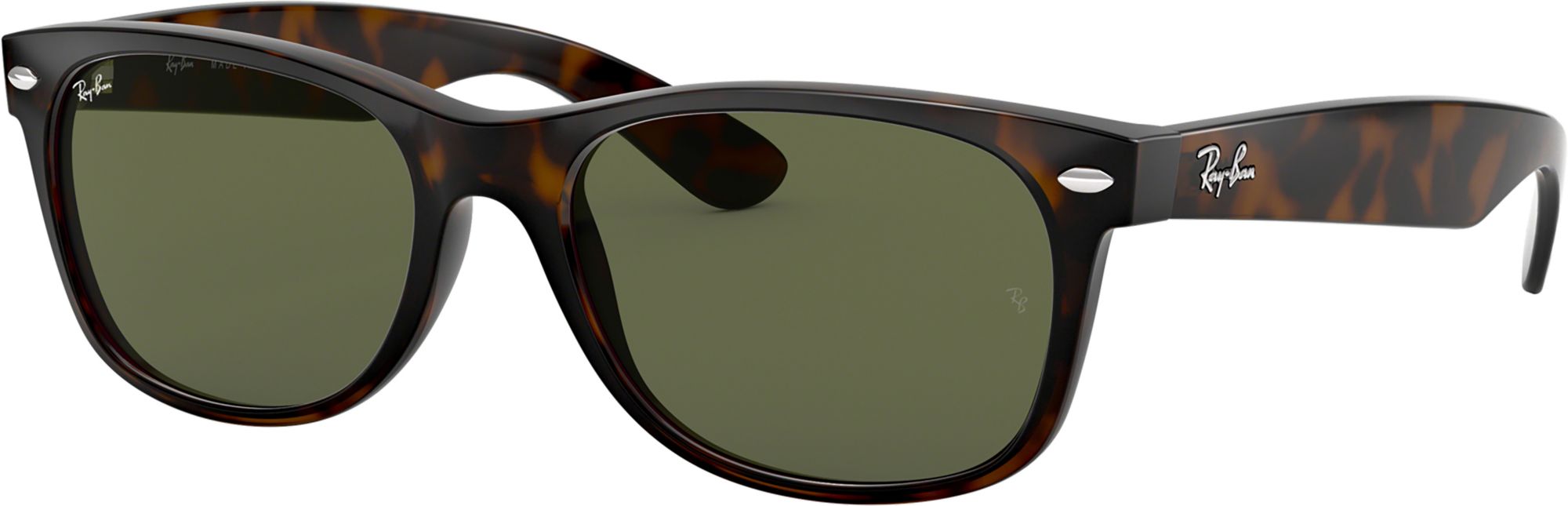 Photos - Sunglasses Ray-Ban New Wayfarer Matte , Men's, Tortoise/Green 16RYBUNWWYFRR 